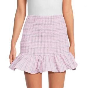 🎉 3 FOR $15 BDAY SALE French Connection Checked Women's Smocked Mini Skirt 10